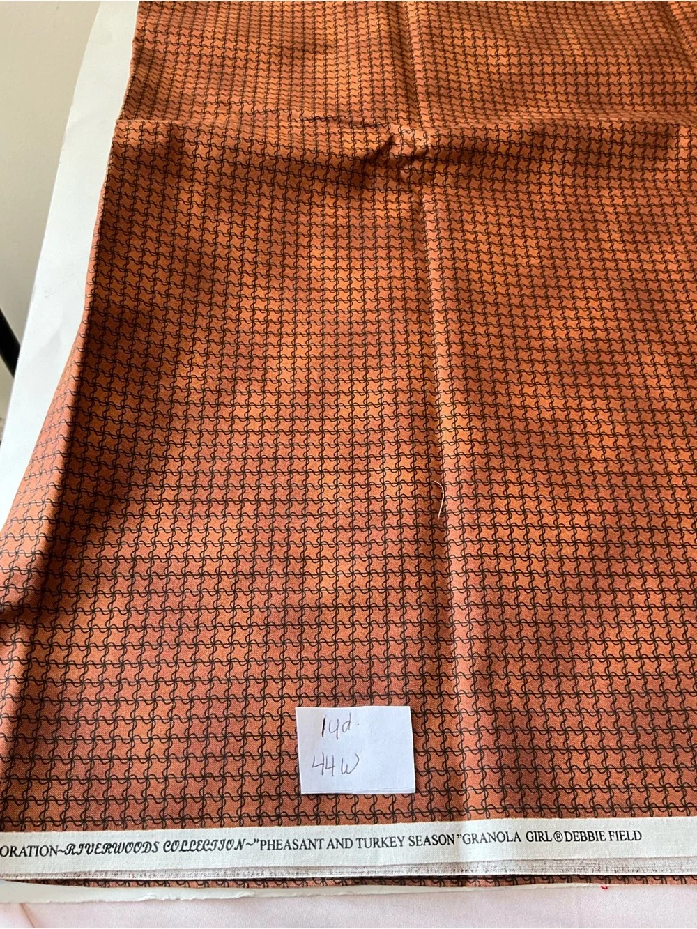 Quilting Sewing Crafts Fabric Orange Brown Gold Cotton - Picture 2 of 7